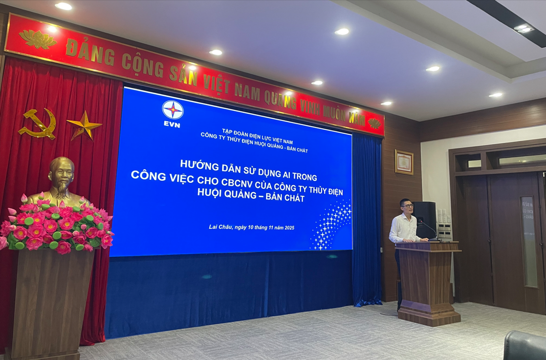 Công ty Thủy điện Huội Quảng - Bản Chát triển khai chương trình đào tạo về trí tuệ nhân tạo (AI) trong công việc