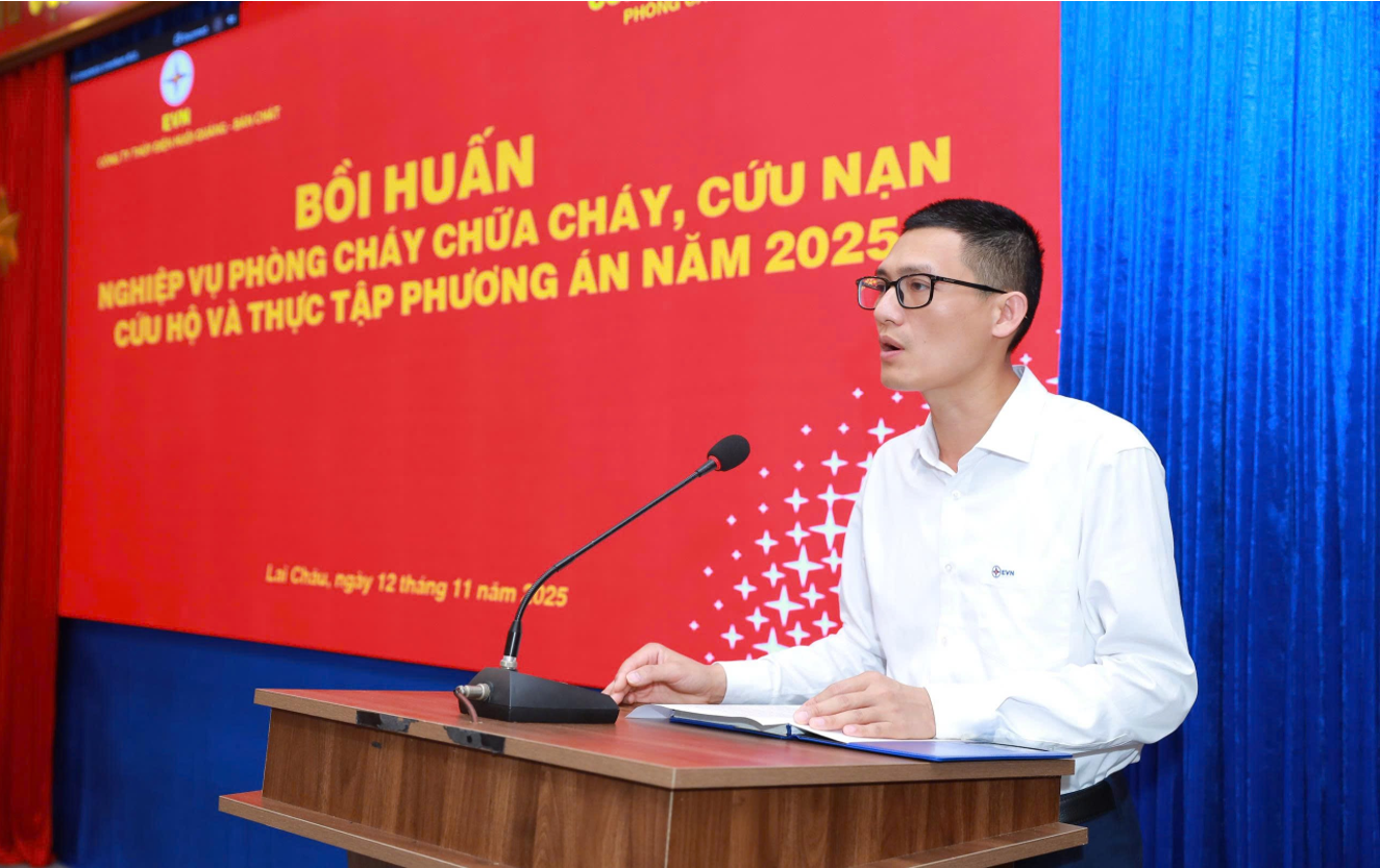 Công ty Thủy điện Huội Quảng - Bản Chát tổ chức huấn luyện và diễn tập phương án chữa cháy và cứu nạn, cứu hộ tại Nhà máy Thủy điện Bản Chát năm 2025.